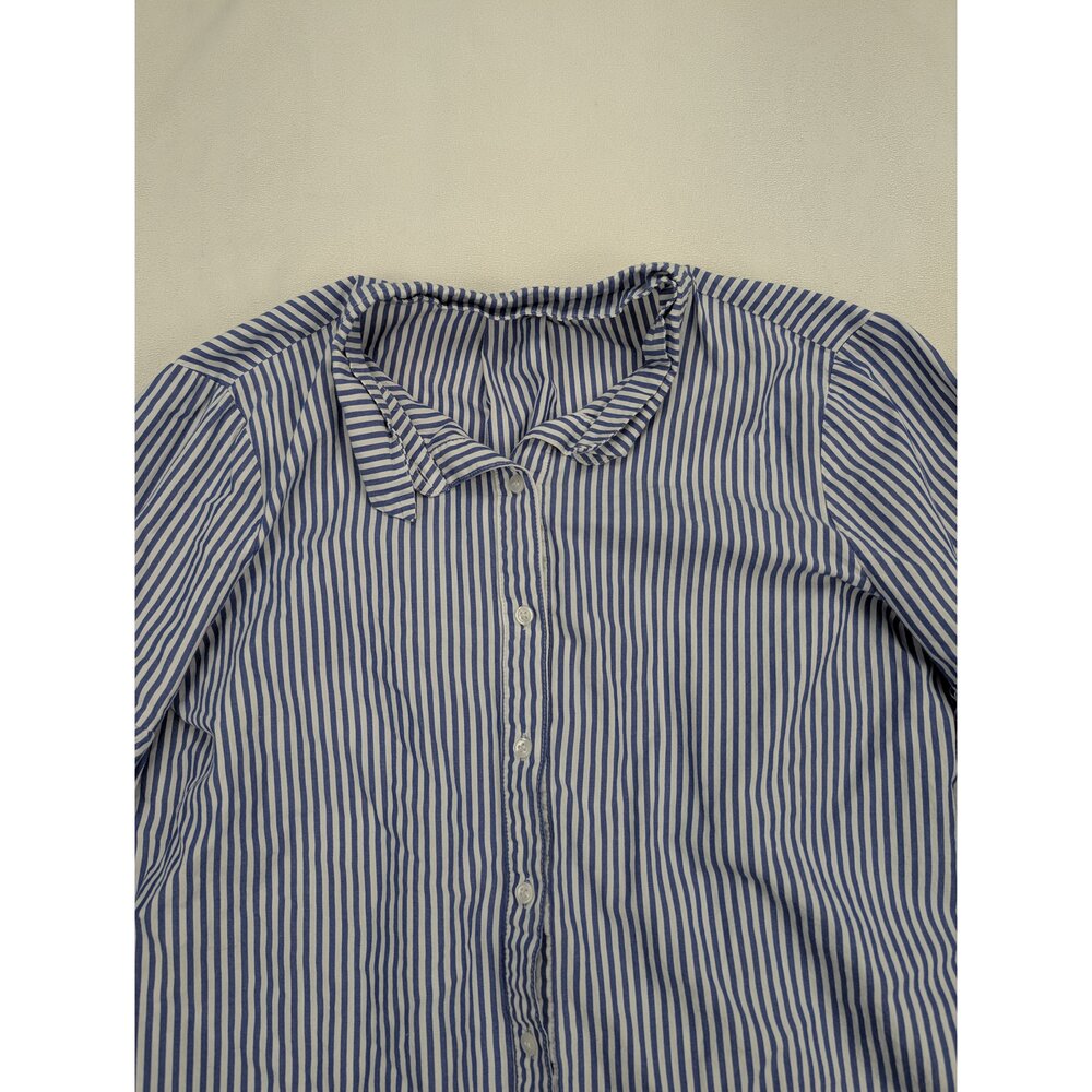 RO&DE Striped Ruffle Sleeve Button-Up Blouse XS - Picture 6 of 10